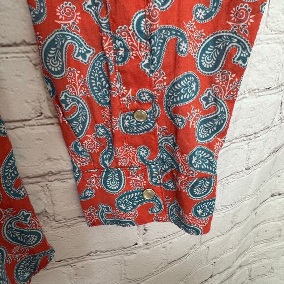 Wrangler Wms Wrancher Paisley Western Pearl Snap LS Shirt Size 2XL Cowgirl Rodeo - Picture 7 of 11